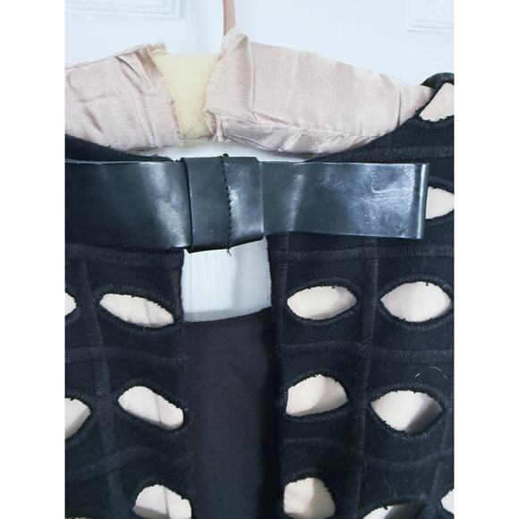 Tracy Reese NY Black Sleeveless Sheath Dress 6 Overlay Cutout Cocktail Old Money - Picture 9 of 10
